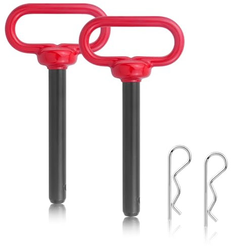 LOUZAGO 2 perni di traino per trattore, 1,5 x 10,2 cm, perno e clip per cancello del rimorchio, resistenti, per rimorchi, barche, auto, camper, camion (1,6 x 10,2 cm)