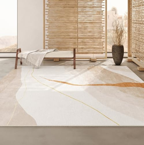 MINTIFNT Wohnzimmer Teppich Licht Luxus Wabi-Sabi-Stil Schlafzimmer Couchtisch Nachttisch Teppich rutschfest leicht zu kümmern, eine große Fläche zu verbreiten das Sofa Bodenkissen nehmen