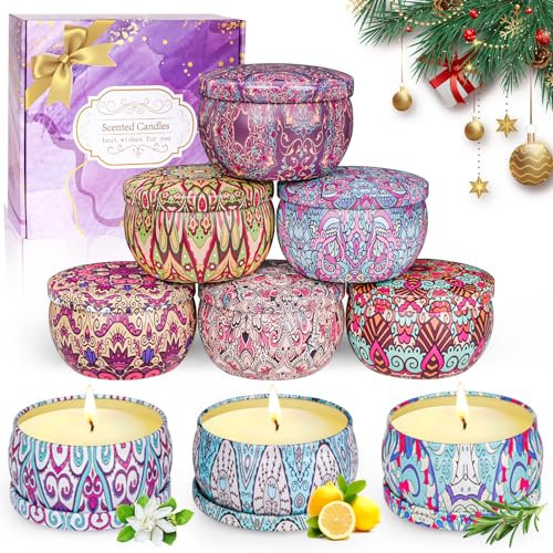 Duftkerzen Geschenkset, Weihnachtsgeschenke kleinigkeiten 9x80g Duftkerze Natürliches Sojawachs | Duftkerzen Set mit langer Brenndauer bis zu 180 Std | Kleine Geschenke für Frauen Weihnachten