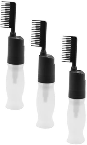 WOONEKY 3stücke Haarfärbebottles Mit Wurzelkamm Präzise Applikation Für Haarfärbung Kosmetika Und Aromatherapie Abnehmbar Und Leicht Zu Reinigen