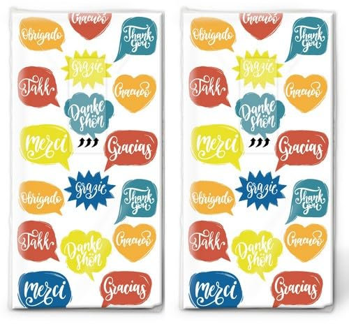 20 einzelne Taschentücher Spruch Danke schön. 2 Packungen mit 10 einzelnen Papiertaschentücher bedruckt als Geschenk.