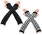 ZPLASK 2 Pairs Arm Warmers, Striped Long Fingerless Gloves Wrist Warmers, Warm Stretchy Knit Thumbhole Arm Warmer, Warmers Autumn Winter Accessories Wrist Warmers for Women Girls