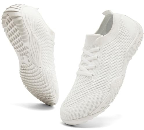 Basket Femme Chaussures Minimalistes Confortable Sneakers Blanc Chaussures Pieds Nus Breathable Barefoot Basket Running Trail Femme Fitness Legere 39