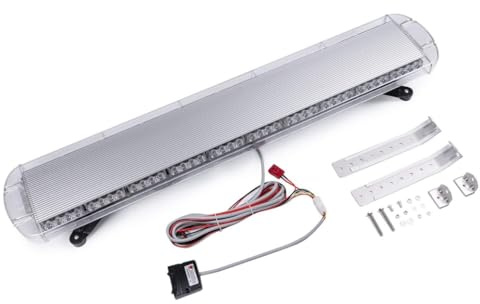 Rampe Lumineuse d’Avertissement LED Extra Plate 12V 24V Orange/Ambre 120cm 15 Modes d'Éclairage Balise Stroboscopique Gyrophare Flash + Module de Commande Véhicule de Dépannage Escort