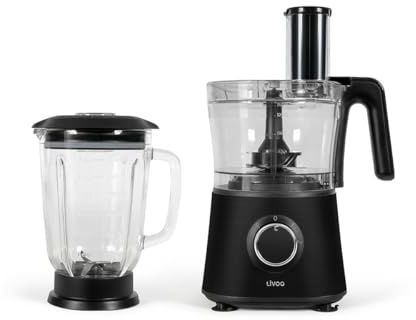 Livoo DOP250N Multifunktionale Küchenmaschine, Kunststoff Glas, Schwarz