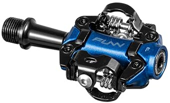 Funn Tactic Clip-in MTB Pedals, Light Weight, XC and Gravel Use | forged AL6061, double-sided SPD, adjustable tension, CrMo axle, 18mm profile, 52mm Q-factor, includes cleats