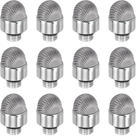 PATIKIL 7mm (0.28) Stylus Pen Fiber Tips, 12Pcs Universal Mesh Soft Conductive Replacement Tip Touch Screen Stylus Pen with External Thread, Gray