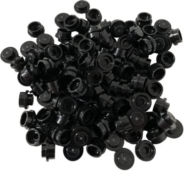 LEGO Bulk Parts: (100x) Plate, Round 1 x 1 Straight Side - BLACK :: Loose,New