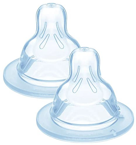 MAM, Flaschensauger 2+ Monate - 2 Stück Silikon Sauger Durchfluss 2 mittlere Geschwindigkeit - Flacher und ultraweicher Babysauger