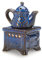 Koehler 5.375 Inch Teapot Stove Oil Warmer Blue, Porcelain