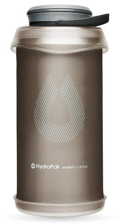 Hydrapak Unisex-Adult Stash 1 L Zusammenklappbare Trinkflasche, Mammoth Grey