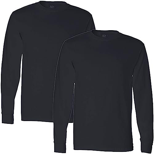 Fruit of the Loom mensSFLRFruit of The Loom Long Sleeve T-Shirt (2 Pack) Long Sleeve Shirt - Black - S