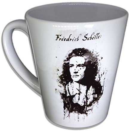 Friedrich Schiller - Handarbeit Designer Tasse aus brillanten Porzellan Unikat - Tasse, Becher, Kaffeetasse, Teetasse Keramik Tasse, 330ml, Geschenk für Freunde