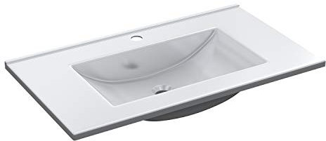ARKITMOBEL Lavabo PMMA Color Blanco, 81,5x13x46 (AnchoxAltoxFondo-en cm), Pila Lavamanos Rectangular para Baño