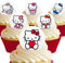 12 x PRE-CUT Hello Kitty Edible Cake Toppers