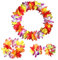 CISMARK Hawaiianische Luau Blume Leis Jumbo Halskette Armbänder Stirnband Set - - Einheitsgröße
