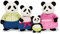 LI'L WOODZEEZ HCM Kinzel 43218 Figuren Panda - Tierfamilie Skyhopper - 4 weiche Tierfiguren OHNE Buch - Tiere im Set, Spielzeug für Kinder ab 3 Jahre, 6154Z, Mehrfarbig