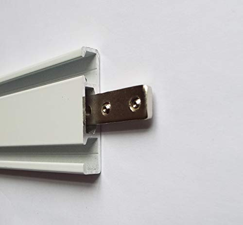 myraumdesign Aluminium Gardinenschiene 2 Läufe in weiß, Deckenmontage mit Schauben für Gardinen, Schiebegardinen oder Flächenvorhänge (100 cm Verlängerung)