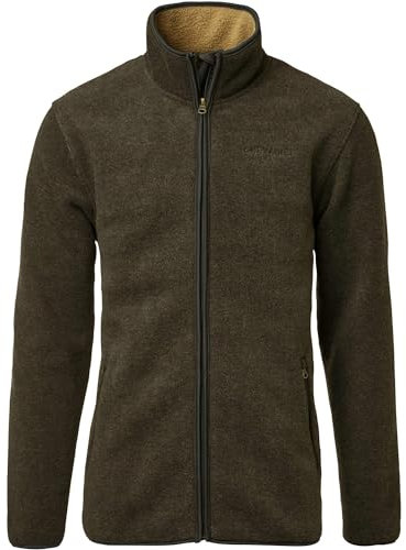 Chevalier Mainstone Fleecejacke Herren - Warme Outdoor Midlayer für Jagd Wandern Freizeit – Hoher Kragen mit Kinnschutz, Elastische Bündchen, Große Fronttaschen – Skandinavisches Design – Dunkelgrün