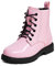 DREAM PAIRS Kids Stivaletti Stringati per Bambina Stivali da Combattimento da Equitazione per Ragazze a metà Polpaccio,Size 22,Rosa,KBO211