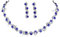 Wedity boda cristal collar pendientes conjunto novia gargantilla collares joyería de boda para mujeres y niñas (azul)