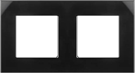 Maclean MCE729B 2-Fach Glasrahmen Panel 157x86mm für Steckdose Modulare Wandsteckdose Unterputzdose Wanddose Einbaudose Unterputz Montage (2-fach Glasrahmen für Steckdose, Schwarz)