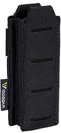 IDOGEAR Pochette pour Unique Pochette Ouverte sur Le Dessus Molle élastique pour Étui pour Lampe de Poche Glock M1911 92F 9mm .40 Magzines (Black)
