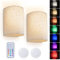 Appliques murales d'intérieur à piles avec télécommande, appliques murales LED sans fil avec abat-jour en tissu, couloir, escalier