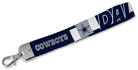 Rico Industries NFL Football Dallas Cowboys Handgelenk-Schlüsselband, niedlicher Handgelenkriemen, Schlüsselanhängerhalter für Damen und Herren, Autoschlüssel, Ausweise, Karten, Geldbörse, Telefon,
