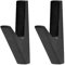 Gancio appendiabiti nero opaco, 2 ganci appendiabiti da parete in acciaio inox, colore nero, nero