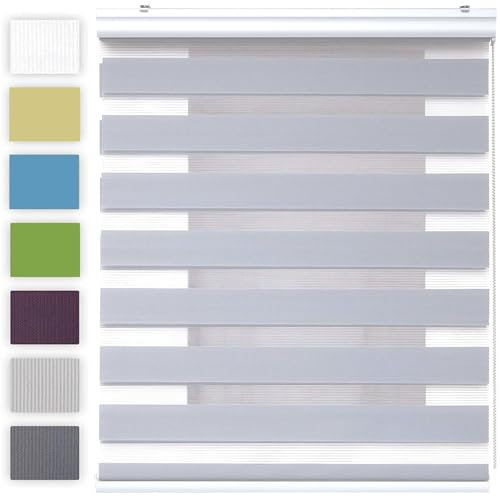 Lamellenvorhang Jalousie Jalousette 85 x 250 cm Einfache Montage, Schutz der Privatsphäre Sichtschutz-Rollo Jalousette Jalousien Inkl. Aller Montage-Teile für Tür und Fenster, Hellgrau