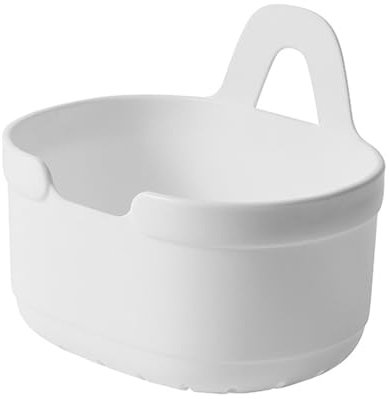 BEIJIALY Aufbewahrungskorb Zum Aufhängen an der Wand, Hängender Kunststoffkorb mit Haken, Ablaufloch Unten, Wand-Organizer, Hängekorb-Organizer für Küche und Badezimmer(Weiß)