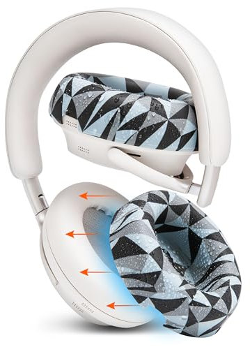 WC SweatZ QC Ultra V2 - Patented Protective Earpad Covers for Bose QuietComfort Ultra by Wicked Cushions | Sweatproof & Easily Washable | Does not fit any other Bose Headphones | Geo Grey