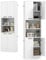 KOMFOTTEU Hochschrank Aufbewahrungsschrank 190 cm, Mehrzweckschrank Küchenschrank mit 4 Türen & halboffenem Regal, Badezimmerschrank Bücherschrank 56 x 30 x 190 cm (Weiß)