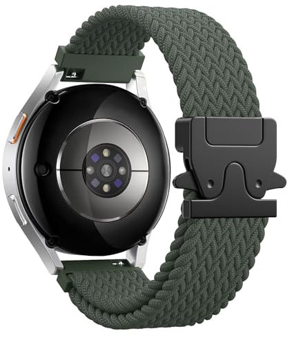 Astorgos Correa Trenzada para Samsung Galaxy Watch 7 6 5 4 FE 40mm 44mm/Watch 6 4 Classic 43mm 47mm 42mm 46mm/5 Pro 45mm/3 41mm/Active 2, 20mm Pulsera Deportiva de Nylon Elástico para Hombre Mujer, VE