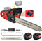 Motosierra Bateria 16 Pulgadas, Motosierra Eléctrica con 2 x 4.5Ah Baterías, Motor sin Escobillas, Compartimento de Batería Doble, Iubricación Automática, Tensado de Cadena sin Herramientas
