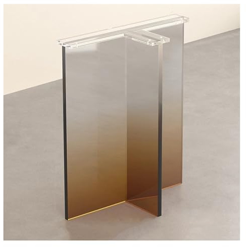 Allmähliche Farbe T-förmige Acryl-Tischbeine, Ersatz-Schreibtischgestelle, DIY-Möbel-Dekor-Tischfuß für Esszimmer-Büro-Holztische (Braun, 30 x 72 cm / 11,8 x 28,3 Zoll)