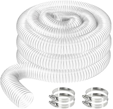 50mm Transparenter PVC Staubsammelschlauch, Staubsaugerschlauch Absaugschlauch Staubsauger Schlauch Universal PVC Rohr Transparent Spiralschlauch für Werkstatt Staubsauger Teichpumpe
