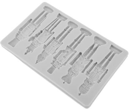 FONDOTIN Moule en Silicone Casse-noisette Petit Format Gris Clair, Réutilisable et Antiadhésif pour Décoration de Noël, Pâtisserie, Loisirs Créatifs Diy, Compatible Résine, Savonnette