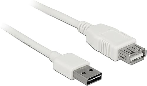 DeLock 85199 1 m USB A USB A männlich weiblich weiß Kabel USB – Kabel USB (1 m, USB A, USB A, 2.0, männlich/weiblich, weiß)