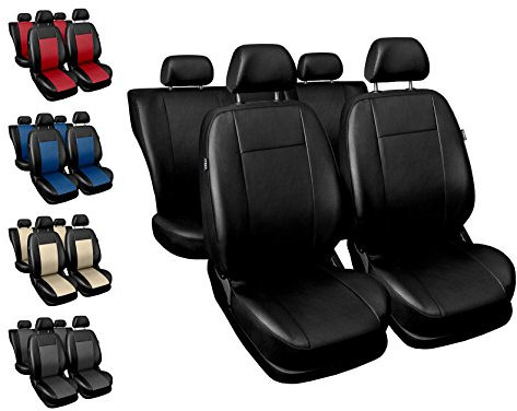 Carpendo Sitzbezüge Auto Set Autositzbezüge Schonbezüge Schwarz Vordersitze und Rücksitze - Airbag geeignet - Comfort