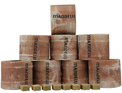 Mandelu Wachsrollen 8 Stück aus 100% Recycling-Wachs mit Anzündwürfeln