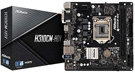 Asrock H310CM-HDV - Placa Base (Intel, LGA 1151 (Zócalo H4), Intel Celeron, Intel Core i3/i5/ i7/i9, Intel Pentium, DDR4-SDRAM, DIMM, 2133,2400,2666 MHz)