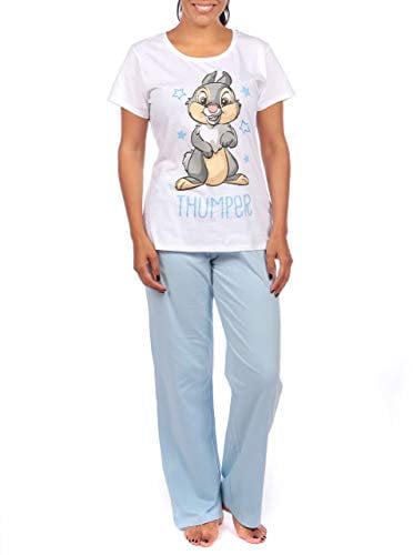 Disney Womens Thumper Pyjamas Bambi Pyjama for Ladies Blue Size Large