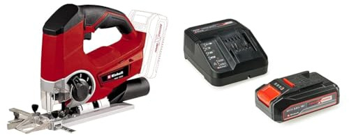 Einhell Akku-Stichsäge TE-JS 18 Li Power X-Change (Li-Ion, 18 V, max. 80 mm Schnitttiefe, 4-Stufen Pendelhub, Absaugadapter, Parallelanschlag, LED-Licht, inkl. 2,5 Ah Akku und Ladegerät)