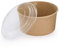BOX And Tree| Bol Saladier Jetable à Emporter Bio Vaisselle Jetable Bols à Soupe Marron Rond 500ml I Poke Bols Jetable Avec Couvercle Papier Kraft Emballage avec revêtement intérieur PLA I 50 Piéces