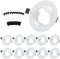 Bojim Einbaustrahler GU10 Set, 10 Stück Weiß Rund Einbaurahmen 230V, Schwenkbar Einbauleuchten Rahmen, Deckeneinbaurahmen LED Mit Fassung für Led, Halogen Leuchtmittel, Einbauspots
