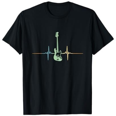 Bassgitarrist Bassgitarre Herzschlag Bassist Bass Gitarre T-Shirt