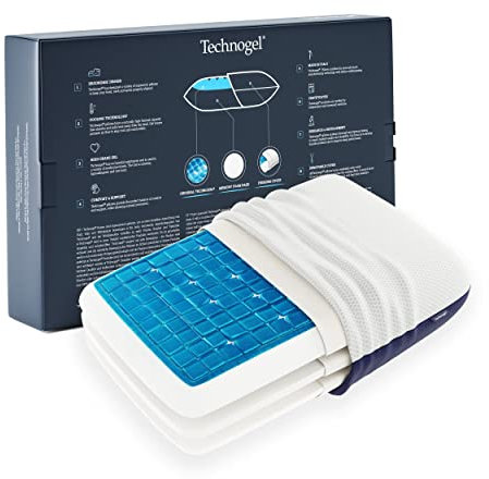 Technogel® Adjustable Deluxe höhenverstellbares kühlendes Nackenstütz-Kopfkissen – Patentiert, Schadstofffrei & Zertifiziert - HWS-Gel-Kissen ermöglicht 4 verschiedene Höhen für Rücken-&Seitenschläfer