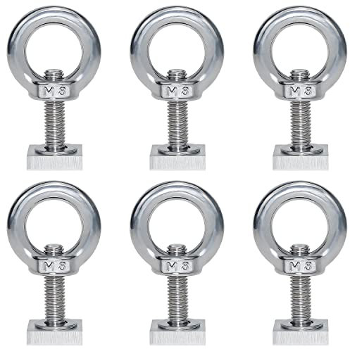QIQN T-nut Adapter Nutensteine M8x30mm Nutsteine Dachträger Dachbox mit Osenmutter und Unterlegscheiben für Dachbox Relingträger Kompatibel zu Thule (6er Set 20 x 20mm)